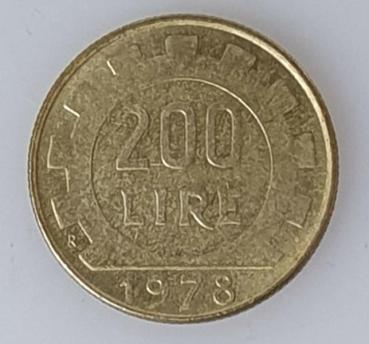 200 Lire, Italien, Kursmünze aus dem Jahr 1978