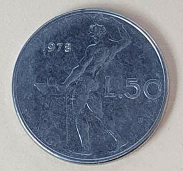 50 Lire, Italien, Kursmünze aus dem Jahr 1978