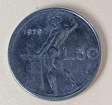 50 Lire, Italien, Kursmünze aus dem Jahr 1979