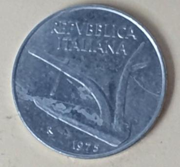 Preview: 10 Lire, Italien, Kursmünze aus dem Jahr 1975