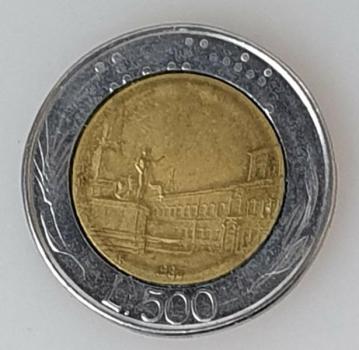 500 Lire, Italien, Kursmünze aus dem Jahr 1986