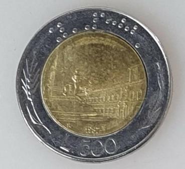 500 Lire, Italien, Kursmünze aus dem Jahr 1987