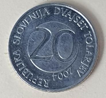 20 Tolarjev, Slowenien, Kursmünze aus dem Jahr 2004