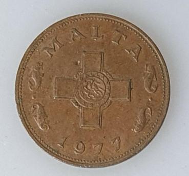 Preview: 1 Cent, Malta, Kursmünze aus dem Jahr 1977
