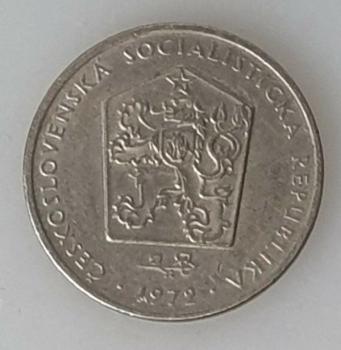 2 Kronen, Tschechoslowakei, Kursmünze aus dem Jahr 1972