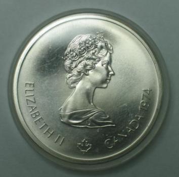 Preview: 10 Dollars Canada 1976 XXI Olympiade 1974 -Kopf des Zeuss- 925er Sterlingsilber