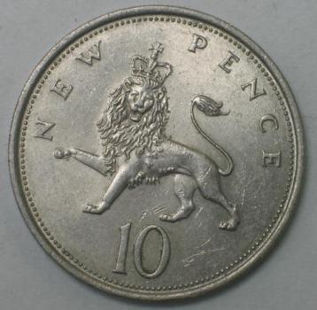 10 New Pence 1969 Großbritannien - Elisabeth II-