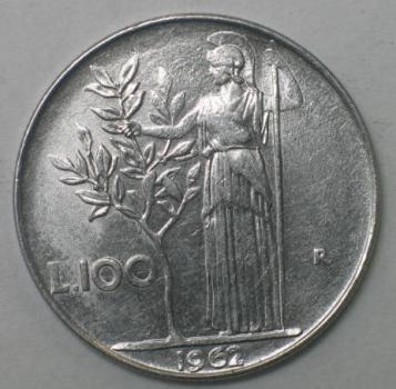 100 Lire 1962, Italien