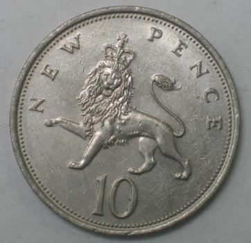 10 New Pence 1974 Großbritannien - Elisabeth II-