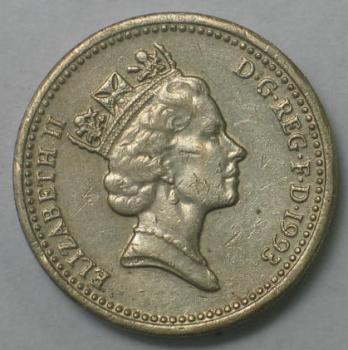 1 Pfund (One Pound) 1993 -Elisabeth II-, Großbritannien