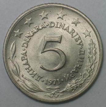5 Dinar 1971, Jugoslawien