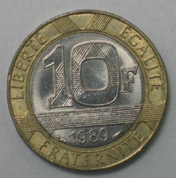 10 Francs -Genie- 1989, Frankreich