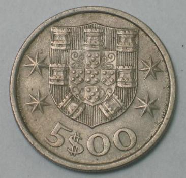 5 Escudos 1976, Portugal