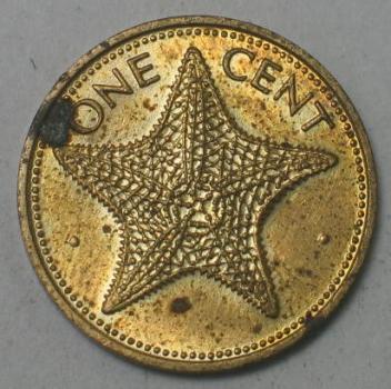 Preview: 1 Cent -Grosser Netzseestern- 1980, Bahamas
