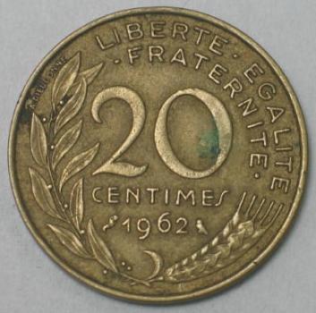 20 Centimes 1962, Frankreich