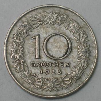 10 Groschen 1925, Österreich