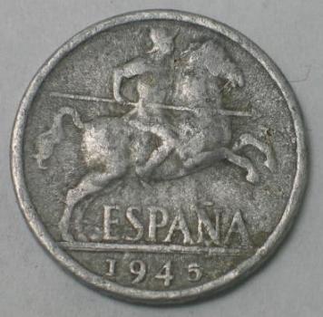 10 Centimos -Diez Cents- 1945, Spanien