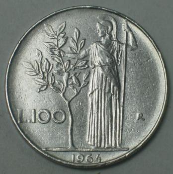 100 Lire 1964, Italien Randschaden