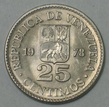 25 Centimos 1978, Venezuela