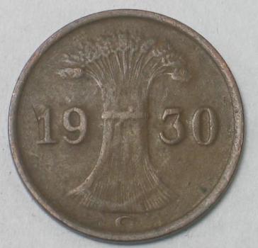 1 Reichspfennig 1930 G, Deutschland