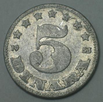 5 Dinar 1953, Jugoslawien