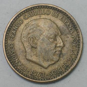 1 Peseta -Francisco Franco- 1963, Spanien