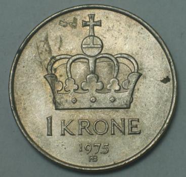 1 Krone -Olav V.- 1975, Norwegen