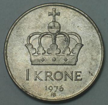 1 Krone -Olav V.- 1976, Norwegen