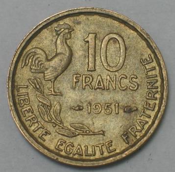 10 Francs 1951, Frankreich