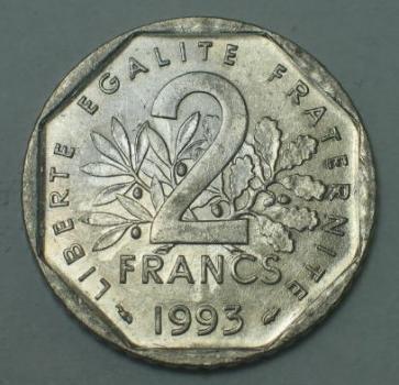 2 Francs -50 Jahre Widerstand- 1993, Frankreich