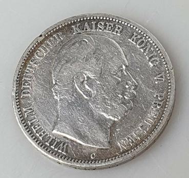 5 Mark Wilhelm 1876 C, 900er Silbermünze