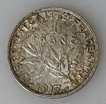 Preview: 1 Franc 1917 Marianne, Frankreich, 835er Silbermünze