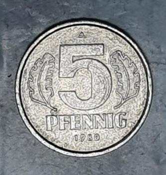 5 Pfennig 1980, DDR