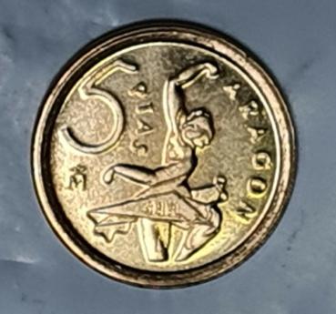 5 Pesetas 1994 Aragon, Spanien