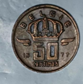 50 Centimes1977, Belgique, Belgien