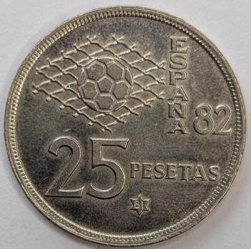 25 Pesetas 1982, Fussball WM 1982 Spanien, Spanien