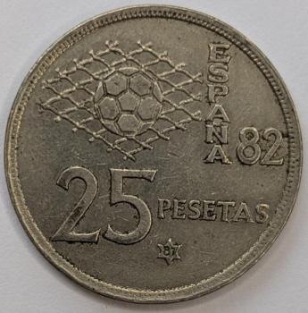 25 Pesetas 1980, Fussball WM 1982 Spanien, Spanien