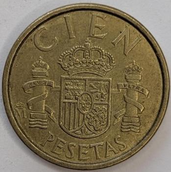 100 Pesetas 1986, König Juan Carlos I, Spanien