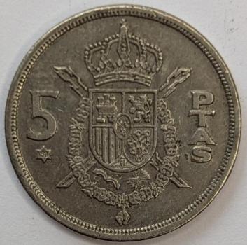 5 Pesetas 1975, Juan Carlos, Spanien