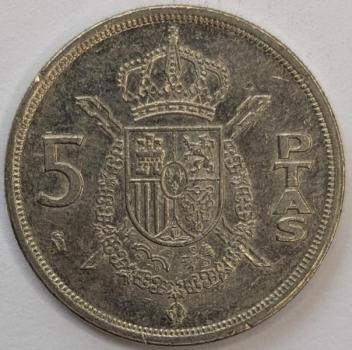 5 Pesetas 1984, König Juan Carlos I, Spanien