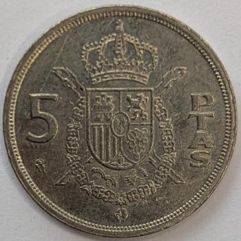 5 Pesetas 1984, König Juan Carlos I, Spanien