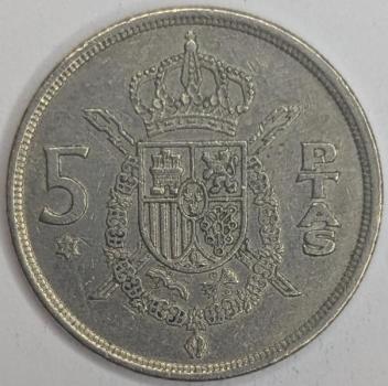5 Pesetas 1975, König Juan Carlos I, Spanien