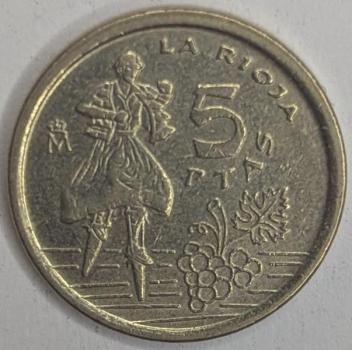 5 Pesetas 1996, La Rioja, Spanien