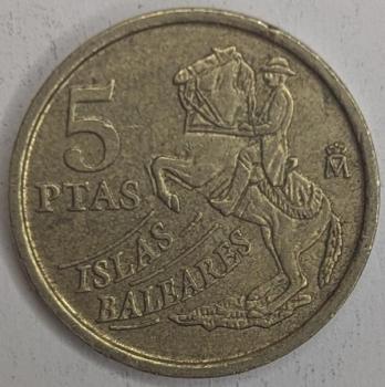 5 Pesetas 1997, Balearische Inseln, Spanien