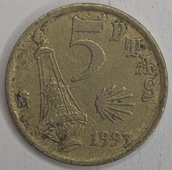 5 Pesetas 1993, Heiliges Jakobsjahr, Spanien