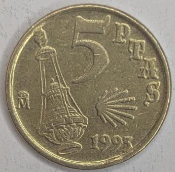 5 Pesetas 1993, Heiliges Jakobsjahr, Spanien