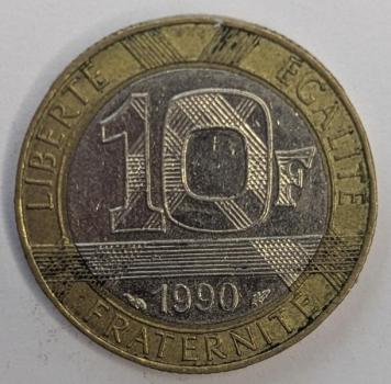 10 Francs 1990, Frankreich