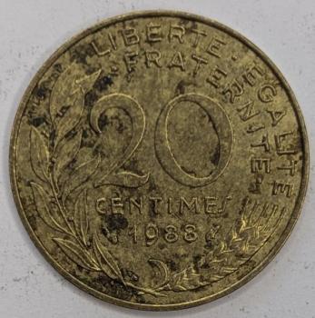20 Centimes 1988, Frankreich