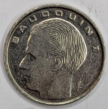 Preview: 1 Franc 1991, Legende in französisch-"Belgique", König Baudouin I, Belgien