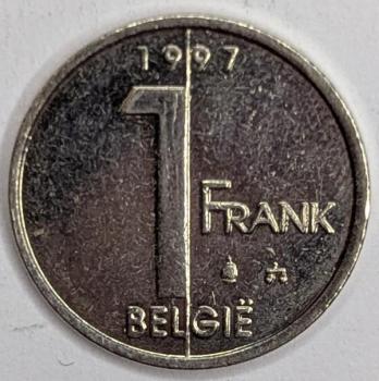 1 Franc 1997, Legende in niederländisch-"Belgie", König Albert II., Belgien